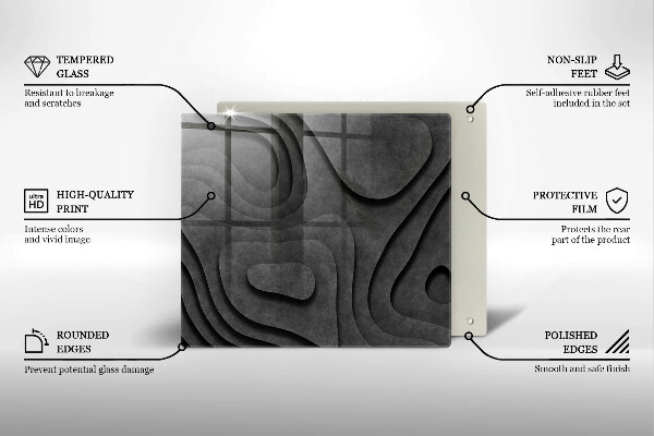 Kryt na indukčnú dosku 3D tvary kameňov