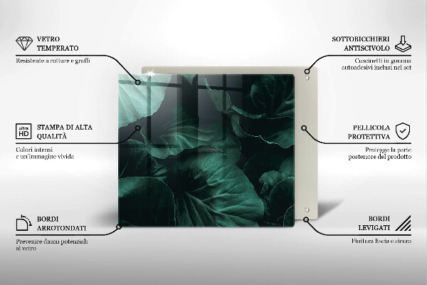 Kryt na indukčnú dosku Divoké tmavé listy
