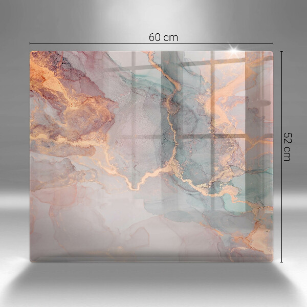 Kalené sklo za sporák Mramor so zlatom