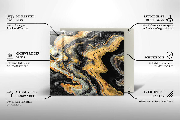 Kalené sklo za sporák Abstraktná štruktúra