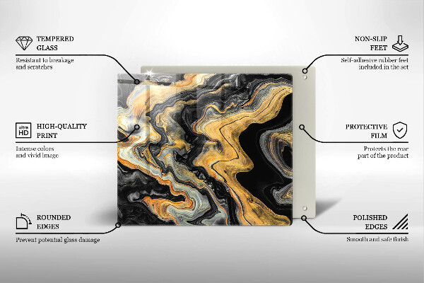 Kalené sklo za sporák Abstraktná štruktúra