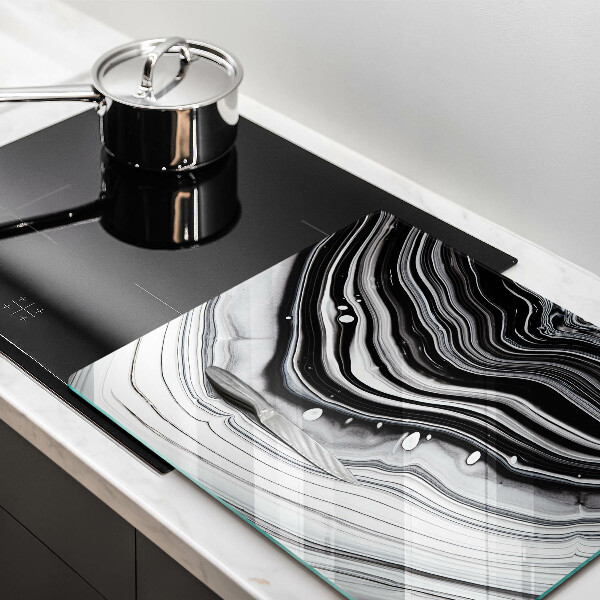 Kalené sklo za sporák Atramentová abstrakcia