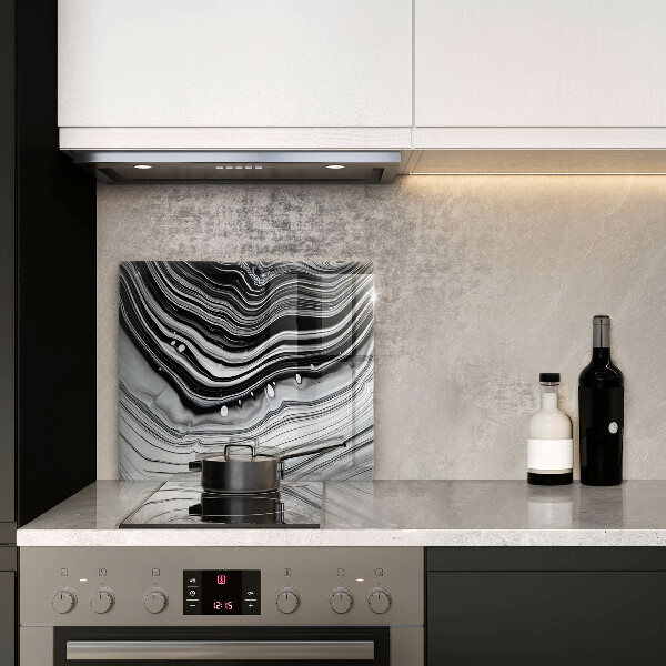 Kalené sklo za sporák Atramentová abstrakcia