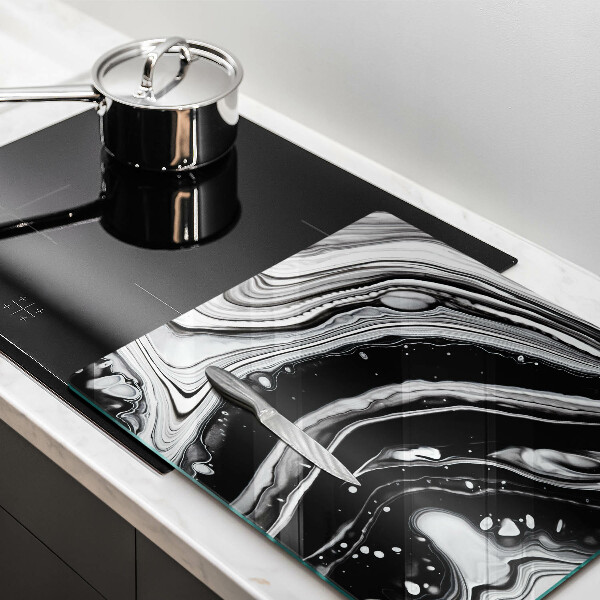 Kalené sklo za sporák Atramentová abstrakcia