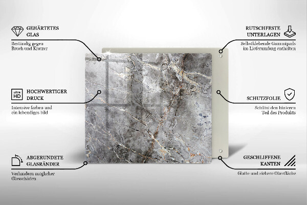 Kalené sklo za sporák Textúra kameňa