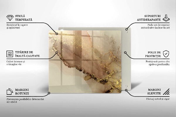 Kalené sklo za sporák Zlatá abstrakcia