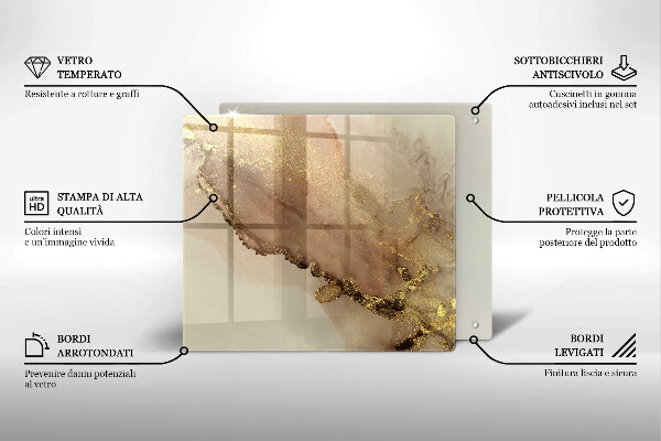 Kalené sklo za sporák Zlatá abstrakcia