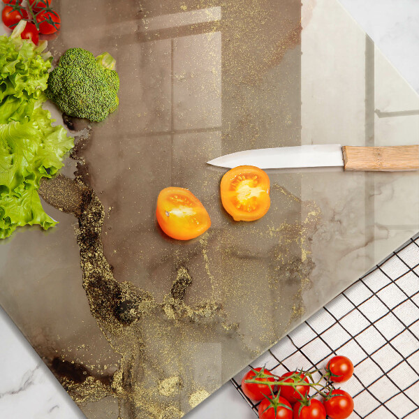 Kalené sklo za sporák Zlatá abstrakcia