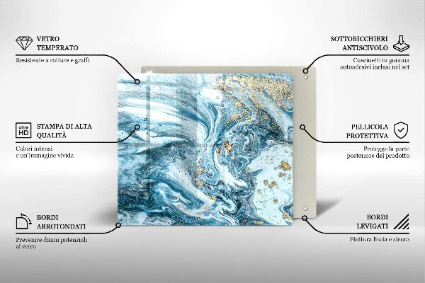 Kalené sklo za sporák Štruktúra so zlatom
