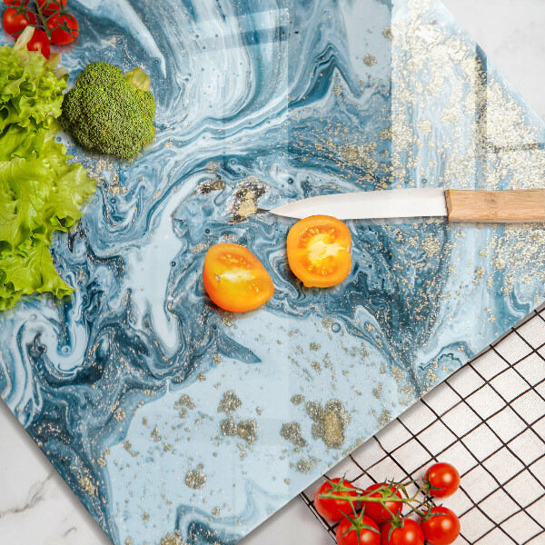 Kalené sklo za sporák Štruktúra so zlatom