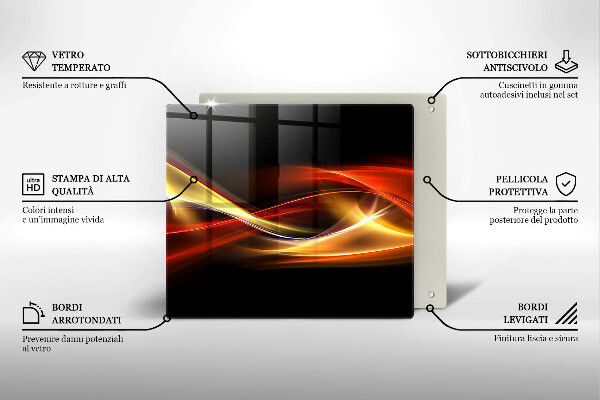 Kryt na indukčnú dosku Abstraktný dym a svetlo