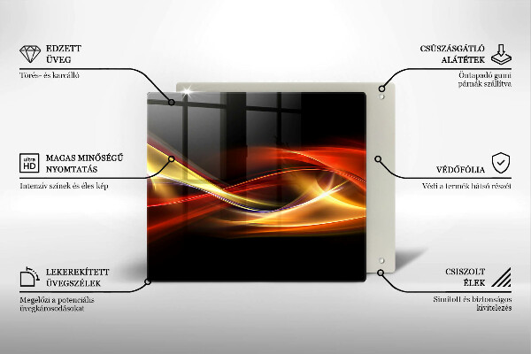 Kryt na indukčnú dosku Abstraktný dym a svetlo
