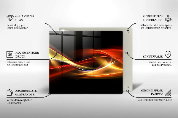 Kryt na indukčnú dosku Abstraktný dym a svetlo