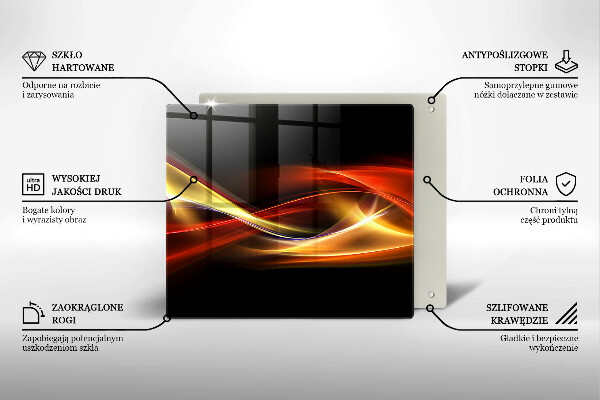 Kryt na indukčnú dosku Abstraktný dym a svetlo
