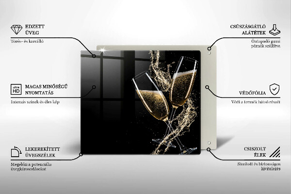 Kalené sklo za sporák Poháre na šampanské