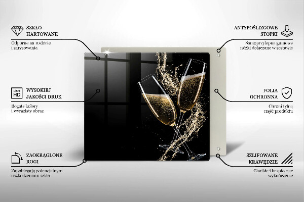 Kalené sklo za sporák Poháre na šampanské