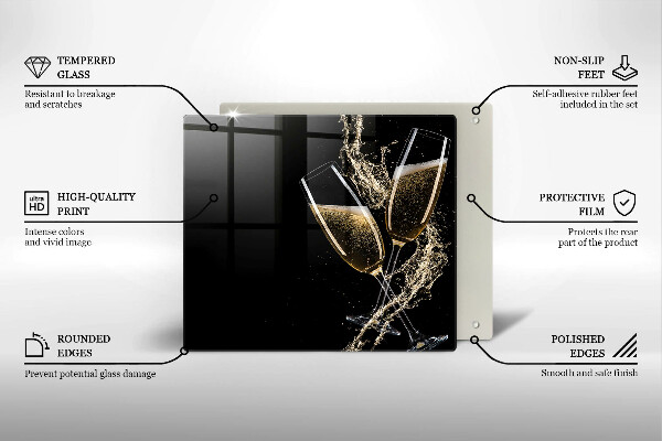 Kalené sklo za sporák Poháre na šampanské