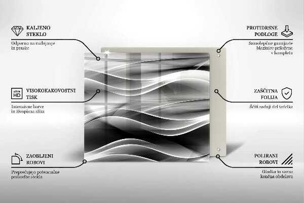 Kalené sklo za sporák Abstrakcia jemné línie