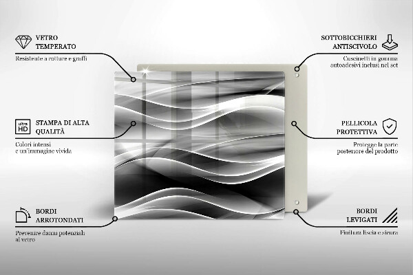 Kalené sklo za sporák Abstrakcia jemné línie