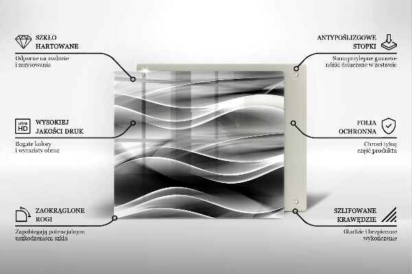 Kalené sklo za sporák Abstrakcia jemné línie