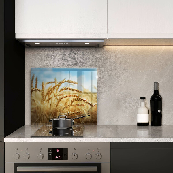 Kalené sklo za sporák Klasy obilnín na poli