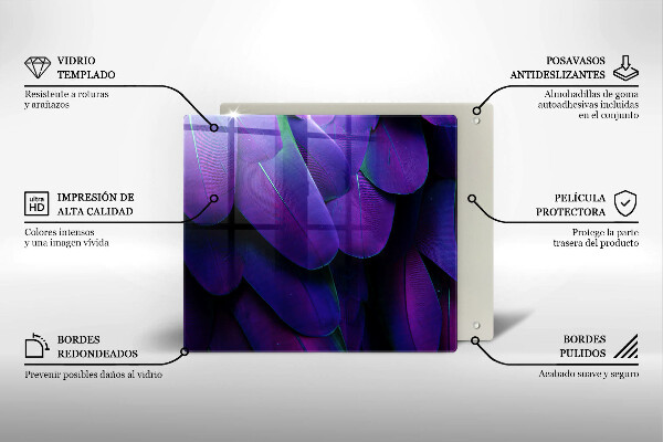 Sklo za varnú dosku Neónové pierka