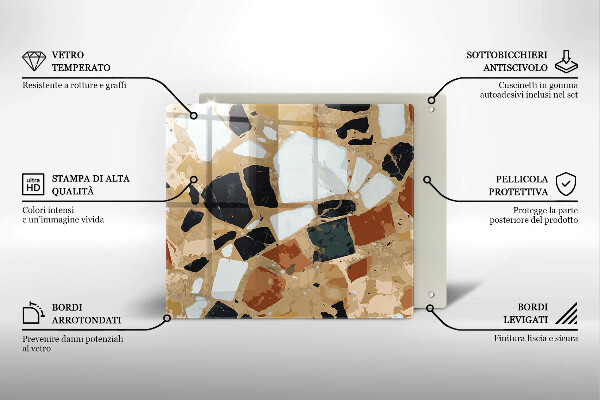 Krycia doska na sporák Doska s dekoratívnymi kameňmi