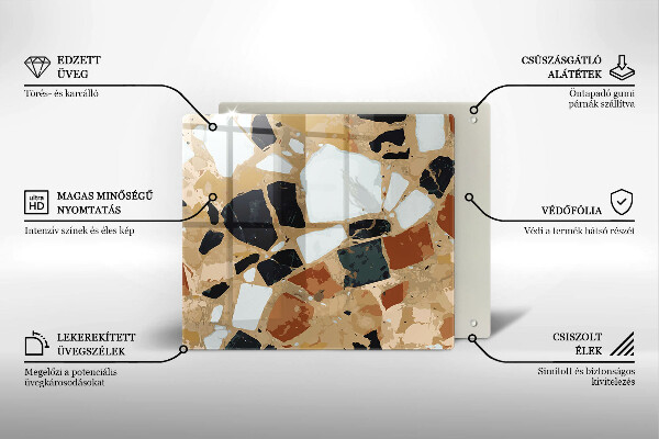 Krycia doska na sporák Doska s dekoratívnymi kameňmi