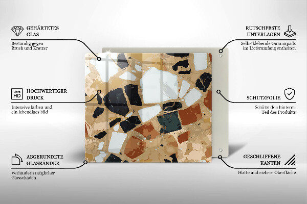 Krycia doska na sporák Doska s dekoratívnymi kameňmi