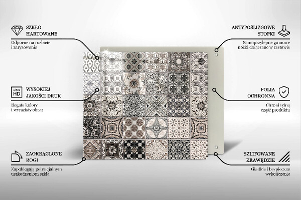 Kryt na indukčnú dosku Dekoratívne dlaždice