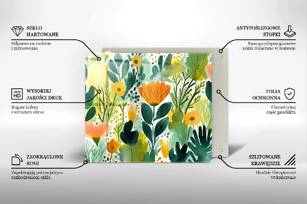 Krycia doska na sporák Maľované kvety