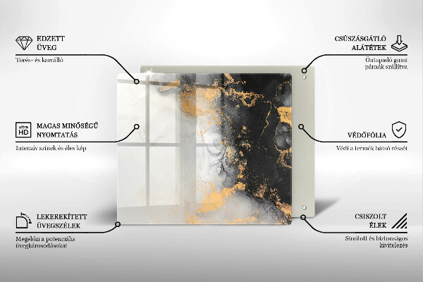 Sklo za varnú dosku Abstrakcia so zlatom