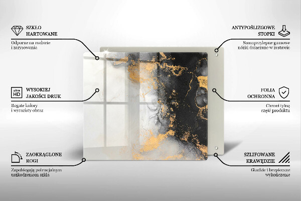 Sklo za varnú dosku Abstrakcia so zlatom