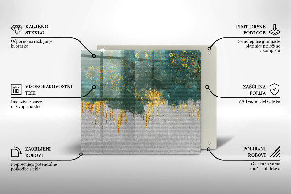Sklo za varnú dosku Abstrakcia so zlatom