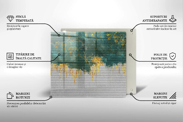 Sklo za varnú dosku Abstrakcia so zlatom
