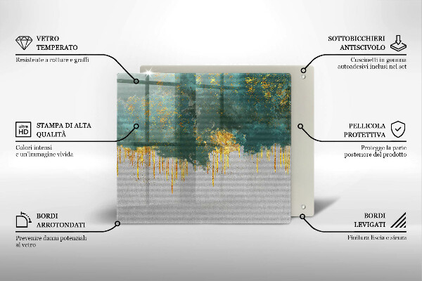 Sklo za varnú dosku Abstrakcia so zlatom