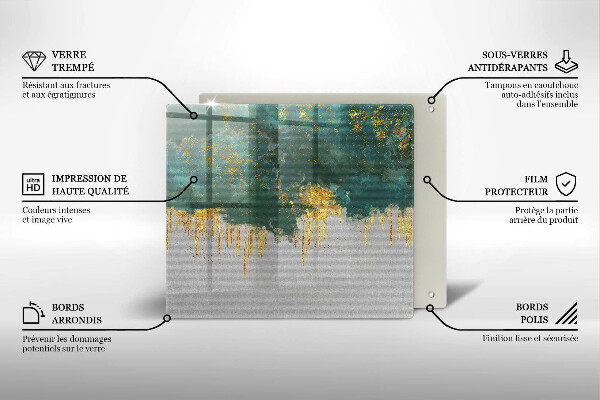 Sklo za varnú dosku Abstrakcia so zlatom