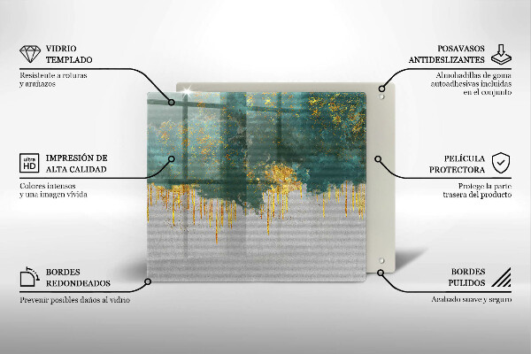 Sklo za varnú dosku Abstrakcia so zlatom