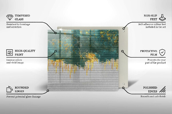 Sklo za varnú dosku Abstrakcia so zlatom