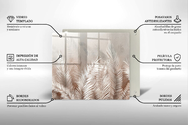 Sklo za varnú dosku Boho vegetačné listy