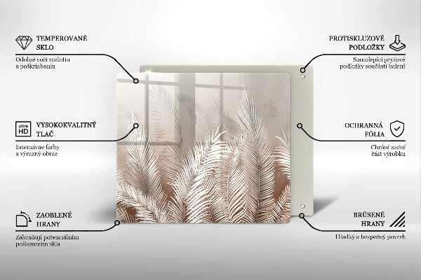 Sklo za varnú dosku Boho vegetačné listy