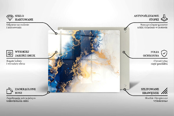 Sklo za varnú dosku Abstrakcia s modrou