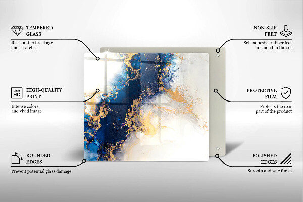 Sklo za varnú dosku Abstrakcia s modrou