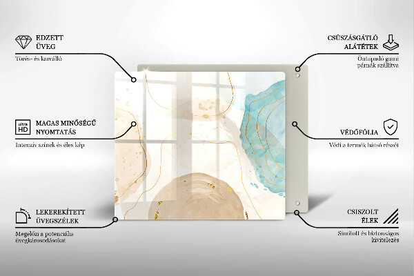 Kalené sklo za sporák Svetlé boho tvary