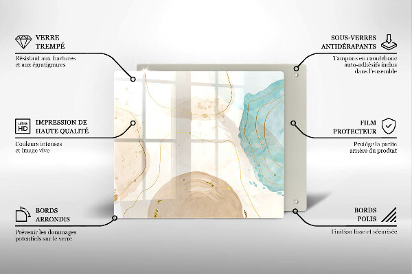 Kalené sklo za sporák Svetlé boho tvary