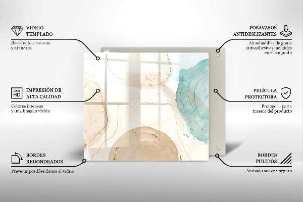 Kalené sklo za sporák Svetlé boho tvary