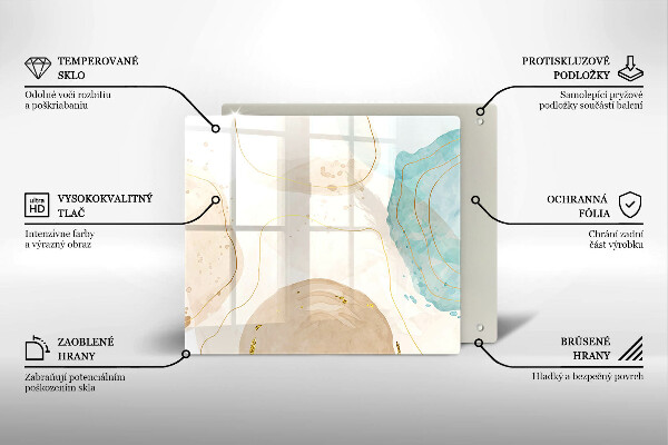 Kalené sklo za sporák Svetlé boho tvary