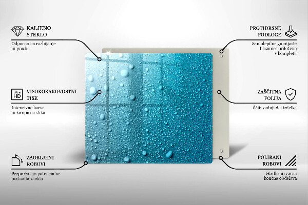 Kalené sklo za sporák Kvapky vody