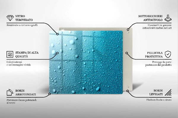 Kalené sklo za sporák Kvapky vody