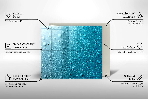 Kalené sklo za sporák Kvapky vody